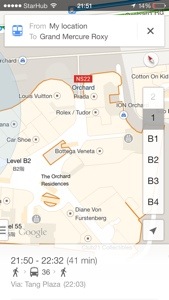 Google Maps show the floor plan within the building.