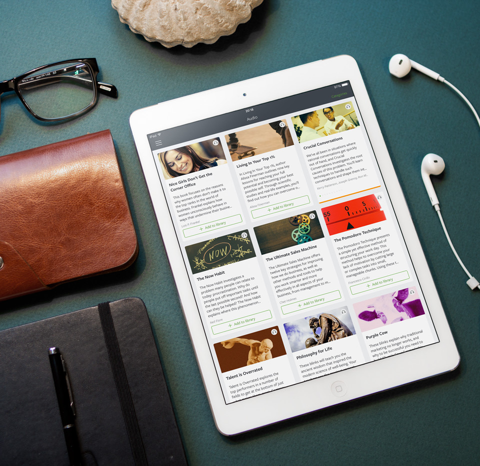 Blinkist 3 อัพเดทเพิ่มบริการใหม่ ๆ หนังสือเสียง, Evernote, Kindle